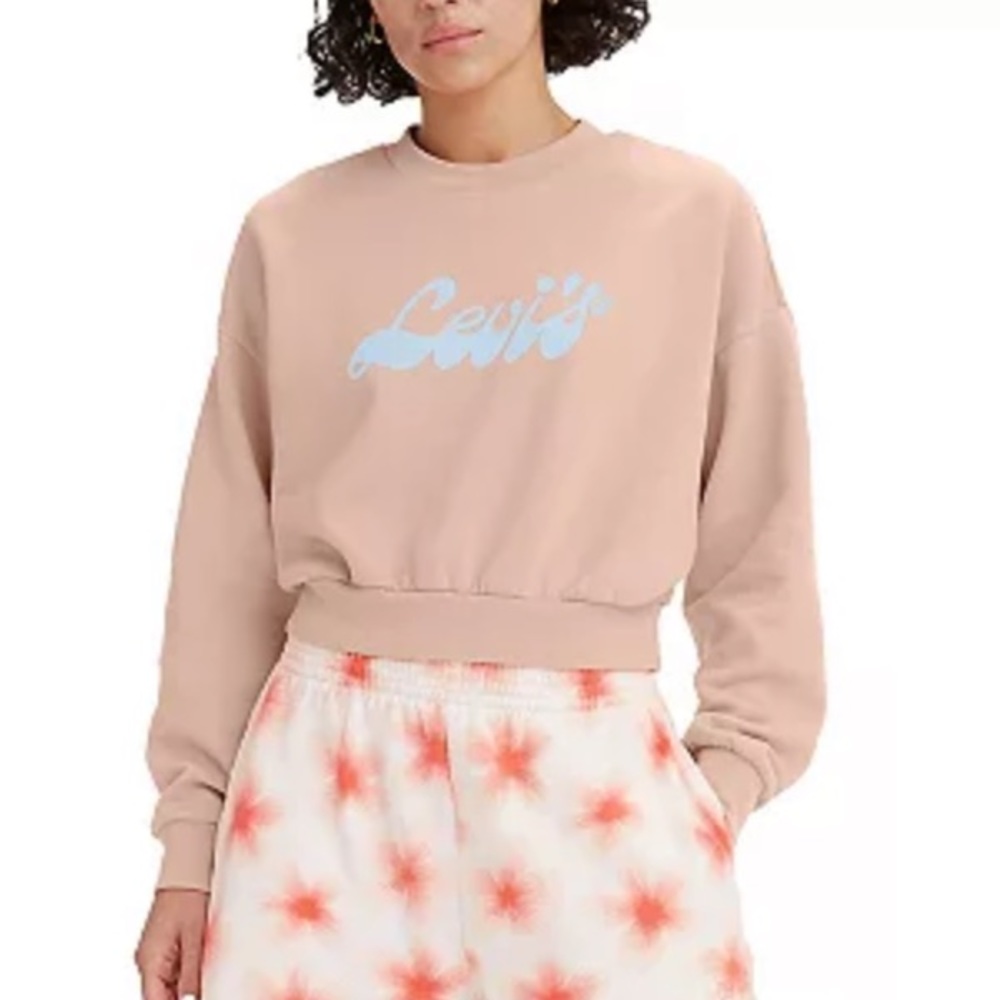 NWT Women's Levi's Cropped Graphic Logo Sweatshirt S